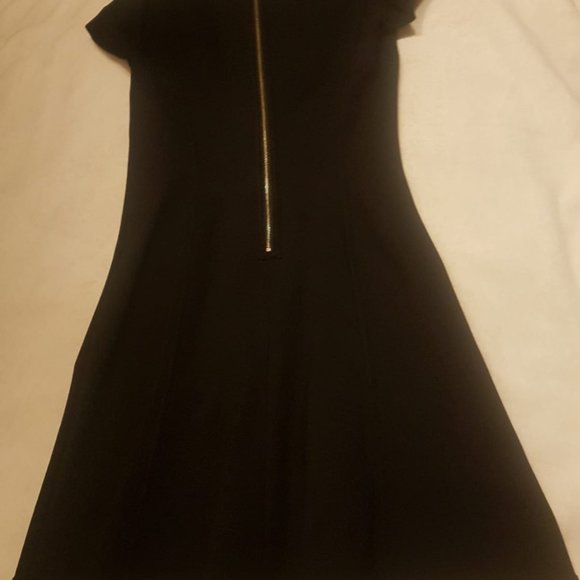 Ann Taylor Black short dress with sheer shoulders - Picture 1 of 9